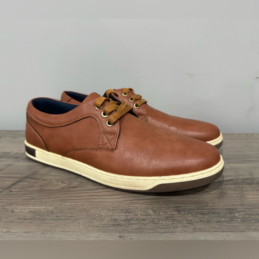 Jousen Milan Mens Size 11.5 Brown Casual Fashion Lace Up Dress Sneakers